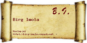 Birg Imola névjegykártya